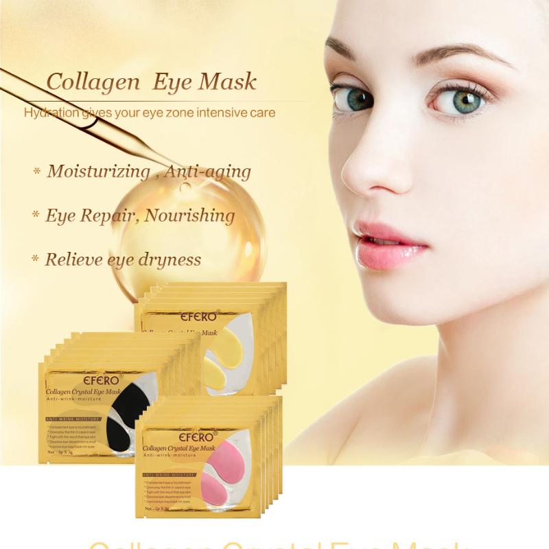 10 Pair Gold Masks Crystal Collagen Eye Mask Anti-Aging Wrinkles Face Care Mask Eye Patches Eliminates Dark Circles Fine Lines Gel Pads