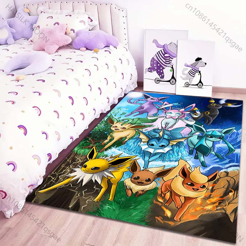 

Classic 17 Styles P-Pokemon Eevee Cartoon Carpets Rug for Living Room Bedroom Bedside Floor Mat Area Rug Home Decor Potdemiel 40x60cm (16x24in)