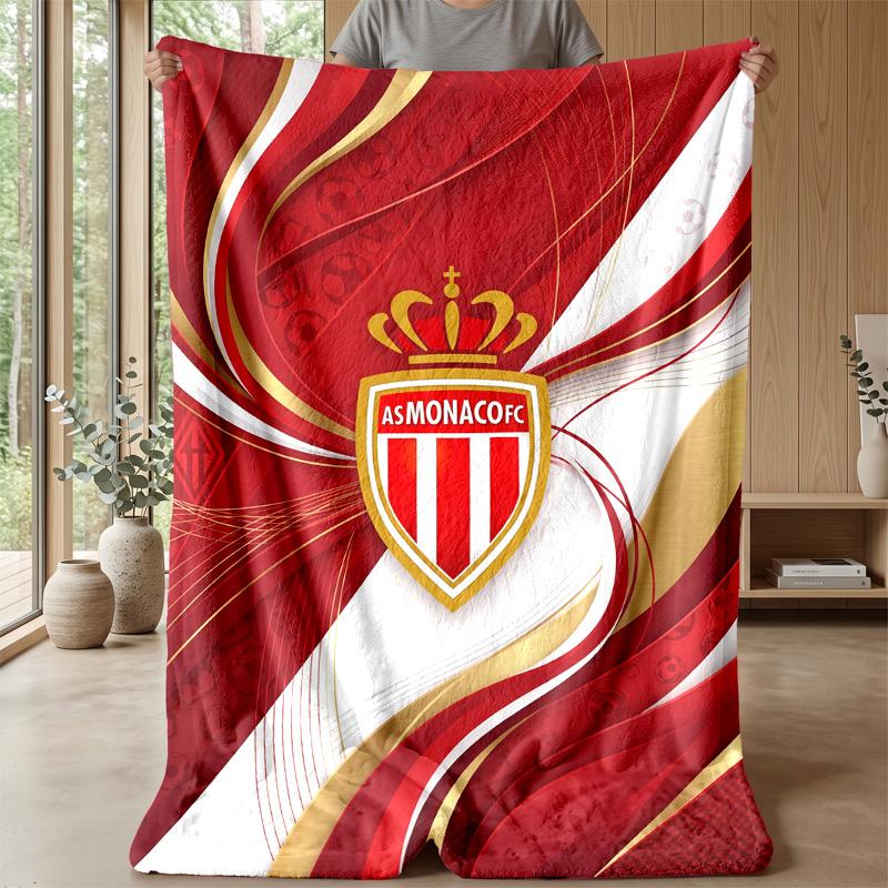 Monaco FC Soft Flannel Fleece Blanket Lightweight Cozy Warm Throw Blanket For Sofa Bed Home Decor