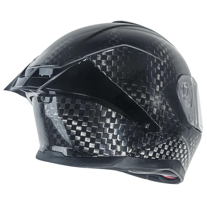 Ultra Lightweight Carbon Fiber Double Lens Full Face Cycling Helmet