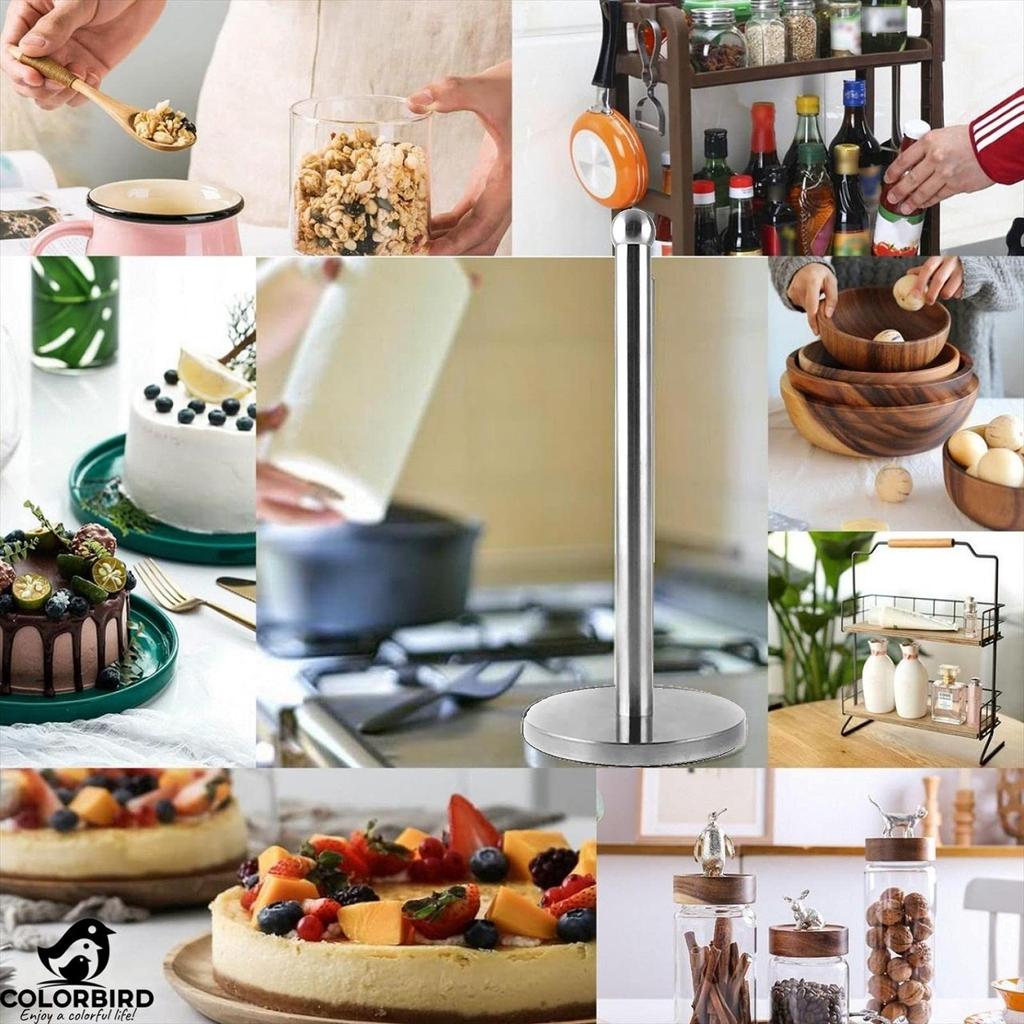 COLORBIRD Stainless Steel Kitchen Paper Holder, Paper Towel Holder, Kitchen Paper Stand, Towel, Kitchen, Toilet Paper Holder (Dahlia)