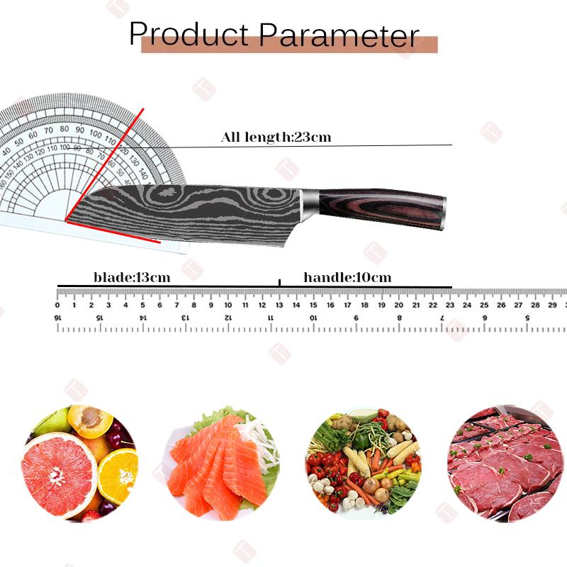 Damascus Kitchen Knives Professional Chef Knife Japanese Santoku Meat Cleaver Slicing Knife Stainless Steel Boning Knife