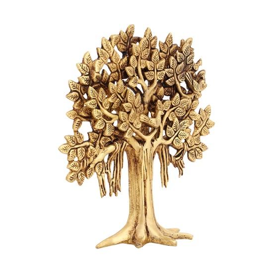 Brass Kalpavriksha Tree Showpiece Birds Sitting On Branch Table Decor Handicraft Decoration Vaastu Fengshui Gift with Antique Polish