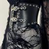 European and American Gothics Are Black Rivets and Air-eye Waist Seal, Ultra-wide Dark Rope Strap Waist Decoration
