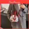 Red Festive Shell Bag For Women Stylish And Versatile Shoulder Bag With Oil Leather 2024 Spring Fashion