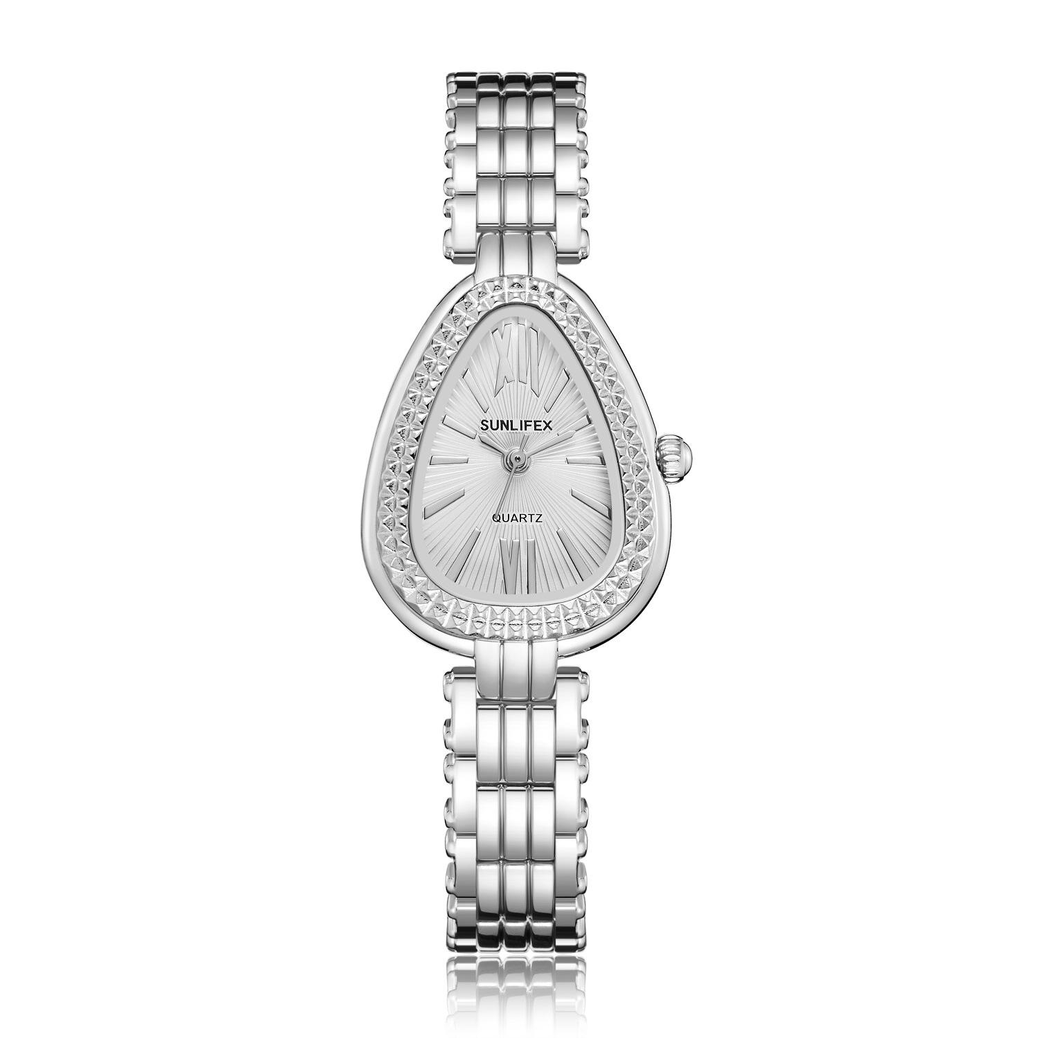Exquisite Golden Snake Head Light Luxury Girls Watch Women S High Value Women S Watch серебряный