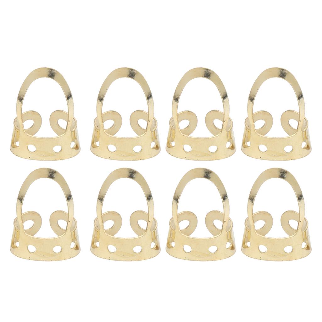 8 Stück Gitarren-Fingerpicks Verstellbar Hohl Edelstahl Musikinstrument ZubehörGold