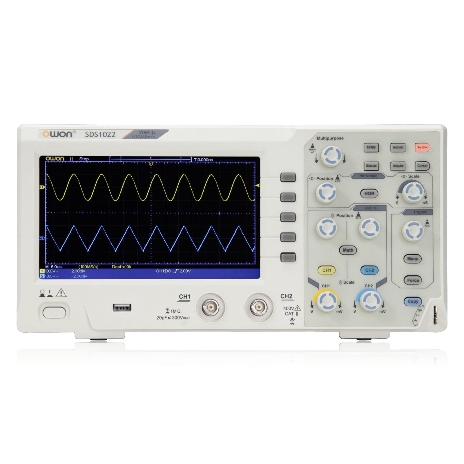 

OWON SDS1022 Oscilloscope Thin Lightweight 2 Channel 20MHz Band Year Instruction Manual 100Ms/s [] [3 Warranty] [Japanese Compatible]