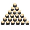 Uxcell 20pcs Guitar Amplifier Knobs for Volume Tone Control Chrome Push-On 6mm/0.24-inch Potentiometers, Knobs, Black/Gold Finish, Guitar/Bass Parts,