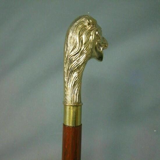 Antique Style Victorian Vintage Designer Brass Handle Cane Wooden Walking Stick
