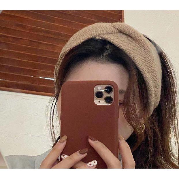 Korean-style hair accessory, vintage chic autumn and winter knitted cross headband, simple Mori girl versatile headband