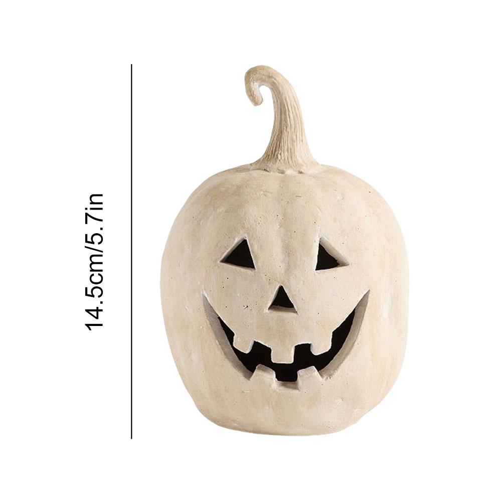 Halloween Pumpkin Lantern Decorative Hand-Carved Pumpkin Table Ornament Handcrafted Jack O Lantern Shade Home Room Decoration