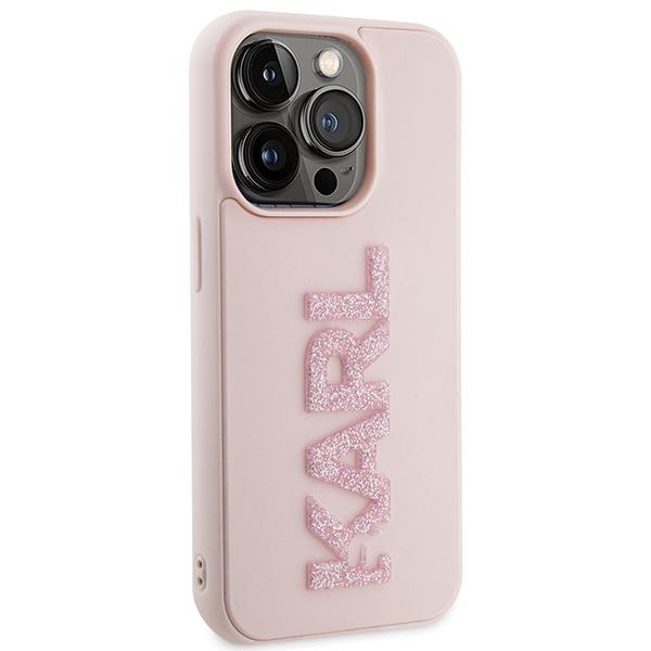 Karl Lagerfeld KLHCP15X3DMBKCP iPhone 15 Pro Max 6.7" Pink Hardcase 3D Rubber Glitter Logo