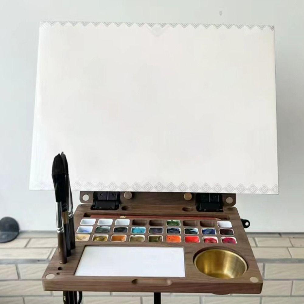 Multifunctional Wooden Watercolor Box Empty Gouache/Oil Painting Box Paint Pigment Box  Beginners