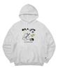Ghost Rockstar Print Hoodie White Melange