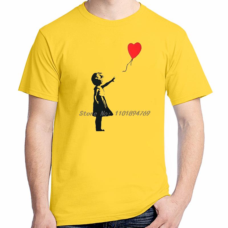 Girl With Balloon Heart Funny Graphic T Shirts Fashion Tees Tops Summer Cotton New Shirts And Tshirts Unisex Print T Shirt