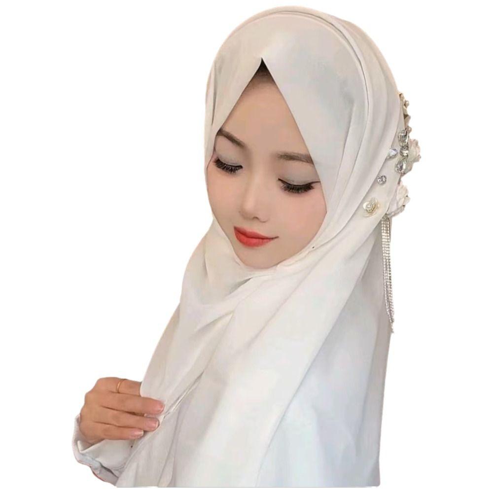 Gauze Head Wraps Long Islamic Headscarf Elegant Plain Hijab