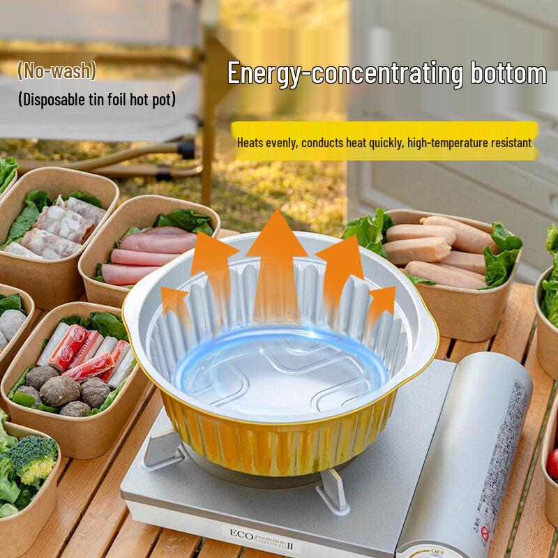 ZISIZ Disposable Outdoor Tin Foil Hot Pot