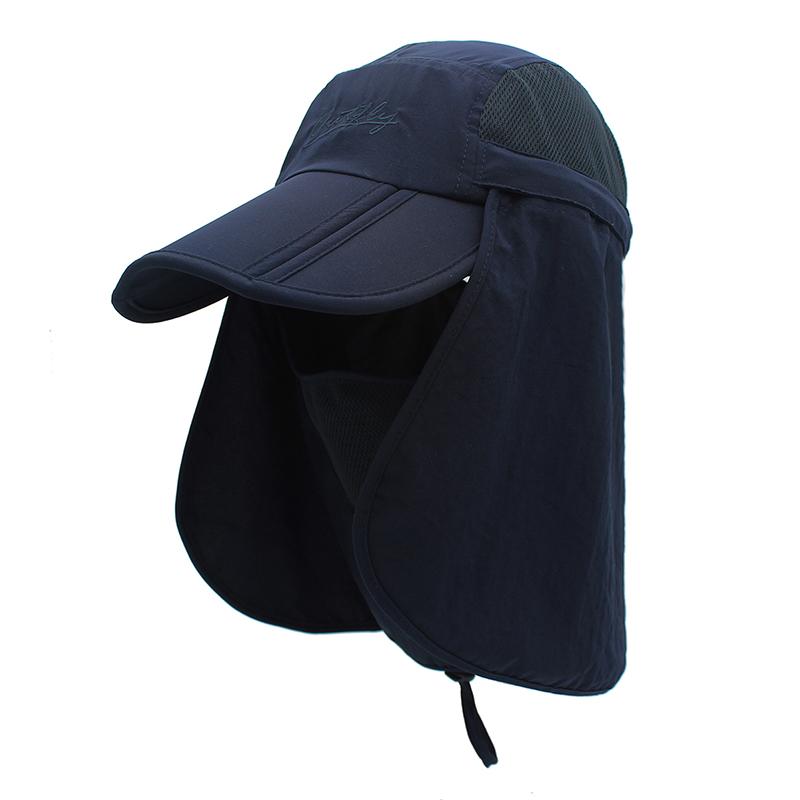Connectyle Boys Girls Kids Sun Protection Hat Lightweight Breathable Adjustable Mesh Flap Cap Quick Dry Detachable Mask Caps