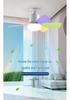 Silent Flower Pattern LED Ceiling Fan with E27 Base, Six Detachable Blades for Home, Bedroom, and Living Room.