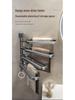 Wall-Mounted No-Drill Rotating Towel Rack and Shelf for Bathroom Storage