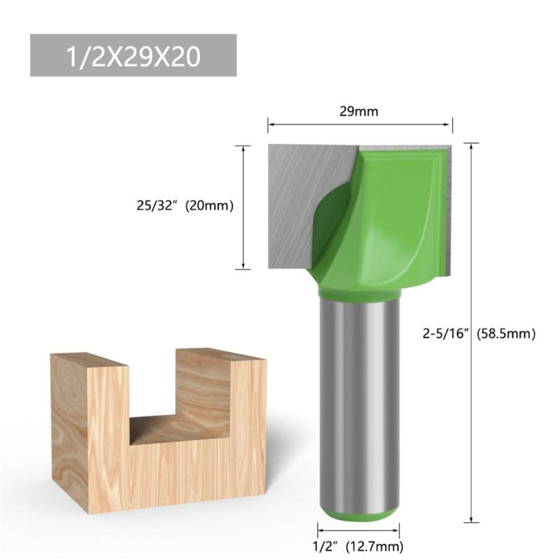 Precise Woodworking Bottom Cleaning Routers Bit with Green Coating for Accurate Bottom Cleaning  Woodworking Tasks