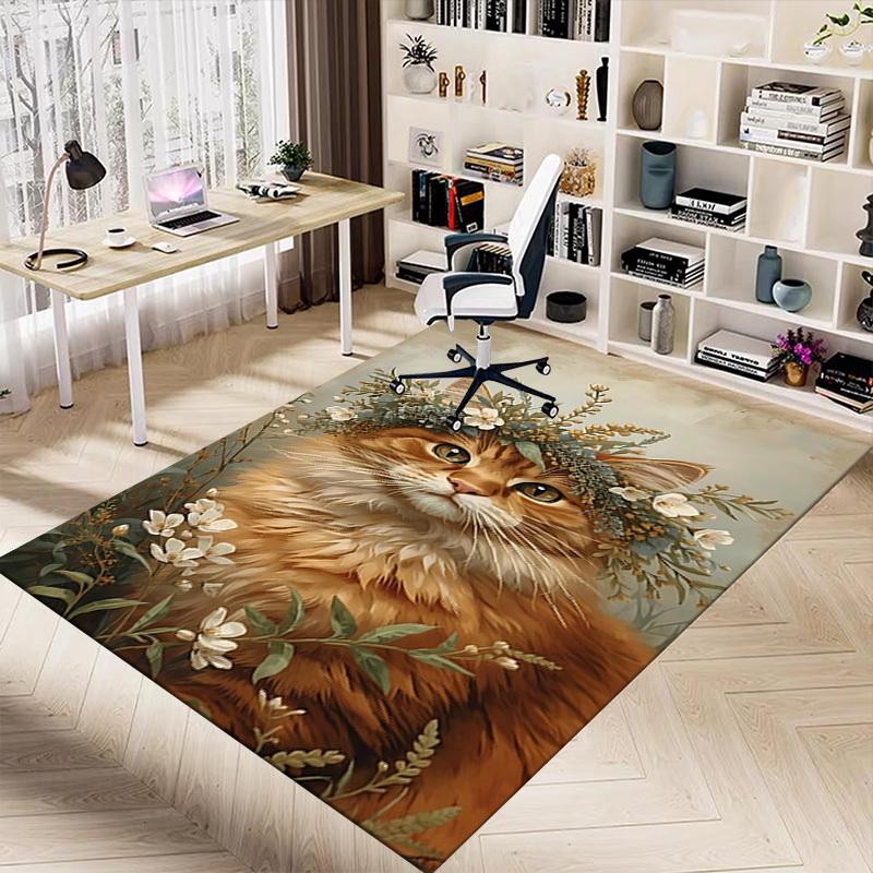 1pc cat flowers Carpet Office Rug Outdoor Mat Home Decor Area Carpet Festival Gift Office desk chair carpet