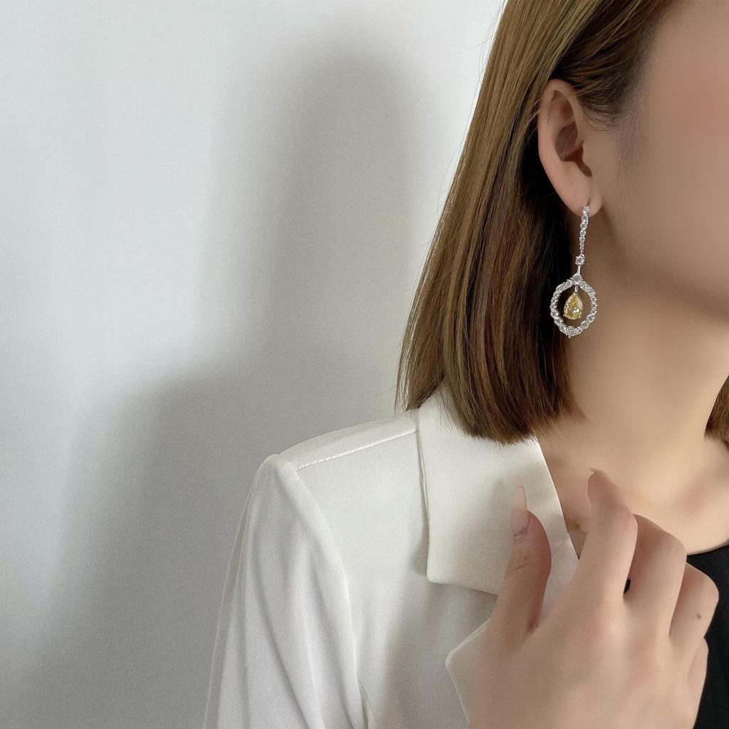 Tancise 925 Sterling Silber Zirkon Ohrringe Tropfen Ohrringe für Frauen Hochzeit Party Geschenke