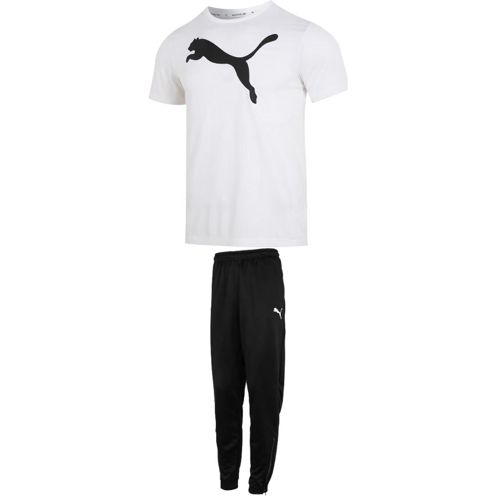 

Puma Training Comfortable Breathable Short Sleeve Tied Cuffed Long Pants Casual Sports Suit Men suit 685638-02+657390-03 2XL