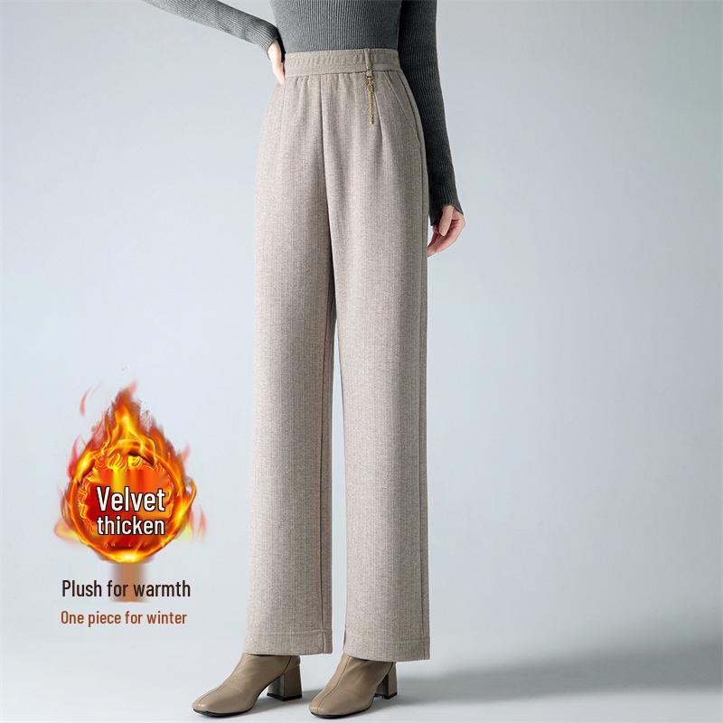 

Women s Fleece-Lined Micro Flare Pants - Autumn/Winter 2025: Stylish, Warm Straight-Leg for Middle-Aged & Elderly. XL (80-105 lbs)