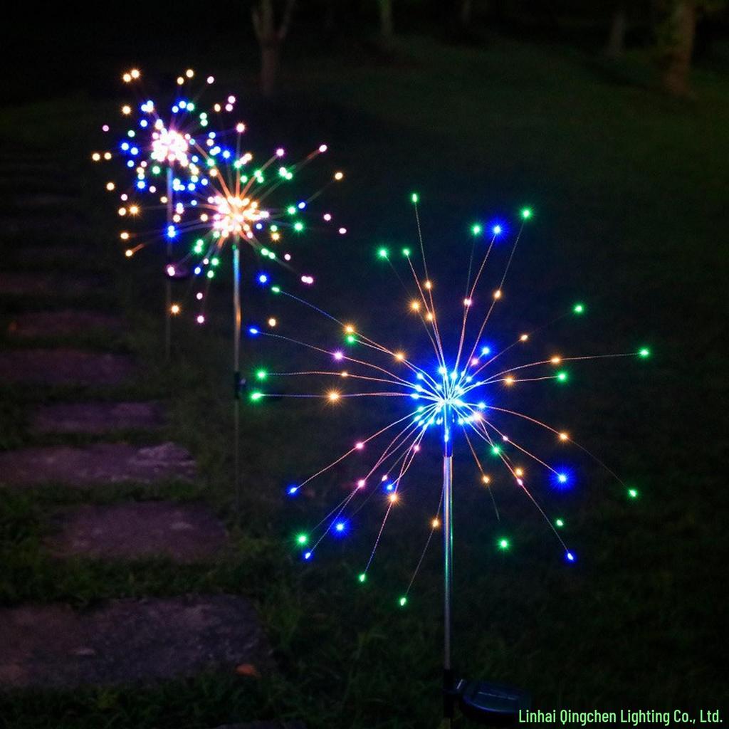 Outdoor Waterproof Solar Firework LED Lights - Copper Wire Starry Atmosphere for Courtyard & Camping