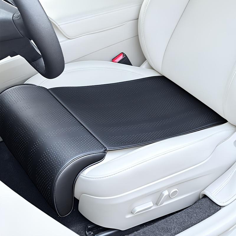 Car Seat Cushion with Extended Footrest, Driver and Passenger Leg Support, Universal Car Seat Cover, PU Leather Breathable Anti-Slip Car Seat Cover чёрный