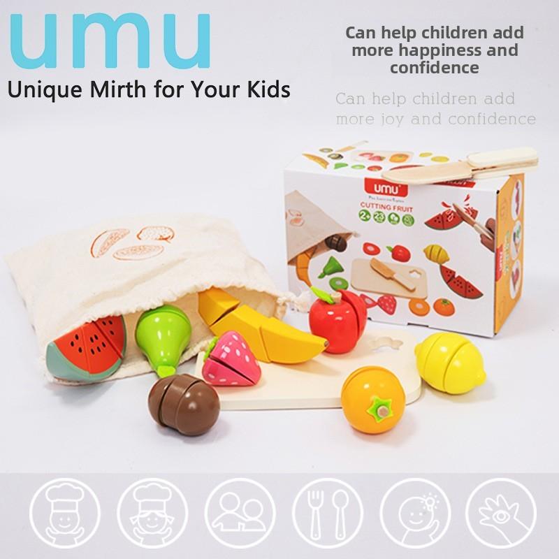 Toy Wooden Kitchen Set Fruits Vegetables Children Pretend Cooking Activities