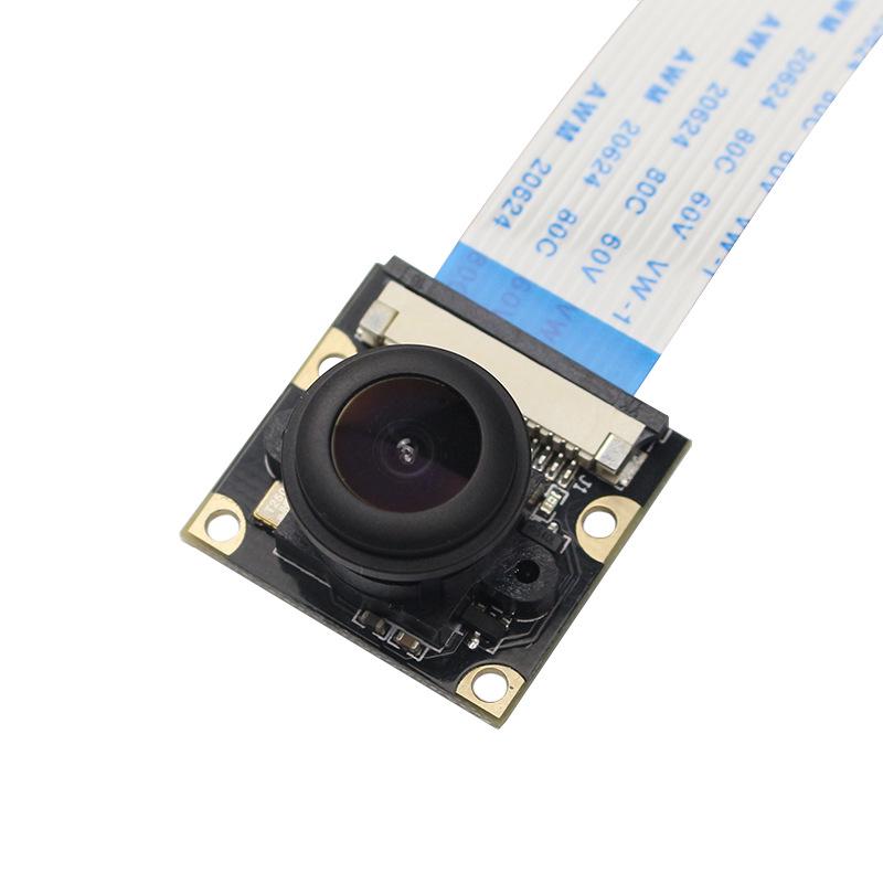 Raspberry Pi 4B/3B+ 5MP Fisheye 130° Wide-Angle Camera with Adjustable Focus (0V5647 Chip)
