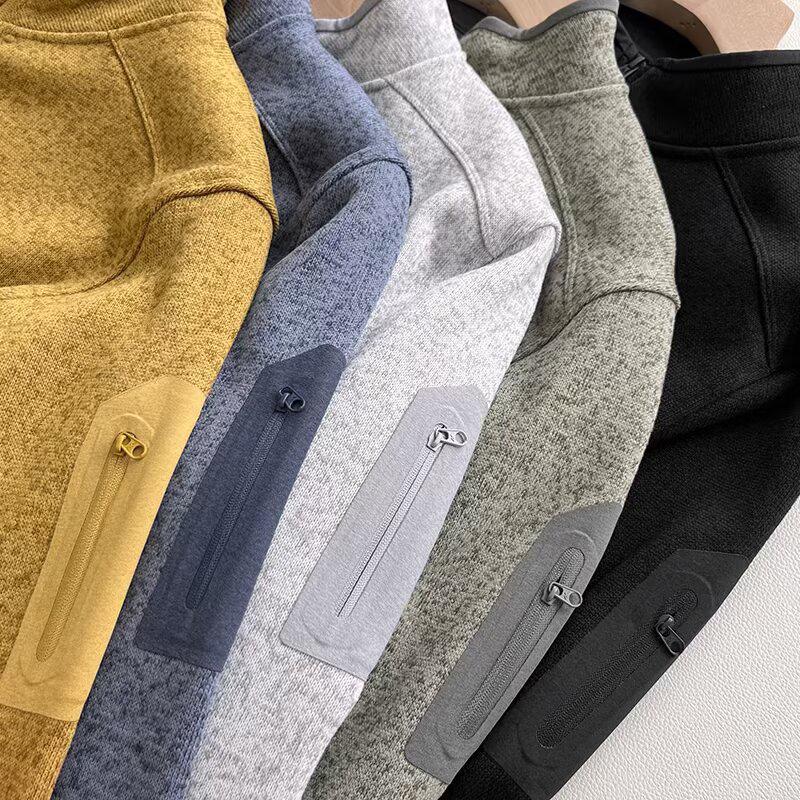 Unisex Outdoor Fleece Jacket - Thickened, Warm, Stand-up Collar for Autumn/Winter Sports