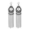Ethnic Bohemian Long Earrings for Women Vintage Statement Chain Tassel Earrings Bead Handmade Drop Dangle Earring Enamel Zircon