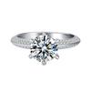 Stock 2ct Round Brilliant VVS1 D Color Moissanite Ring 925 Silver 18K Gold Plated for Engagement Wedding Gift Ring