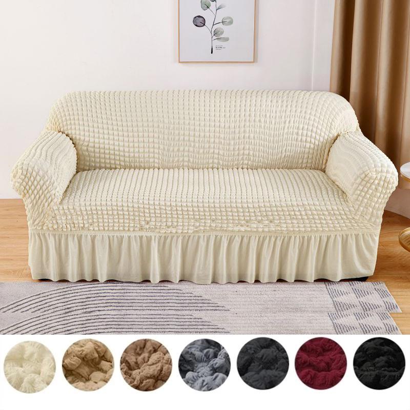 Sofa Cover Thick Elastic Solid Stretch Couch Slipcovers 1/2/3/4 Seater Sofa Armchair Cover