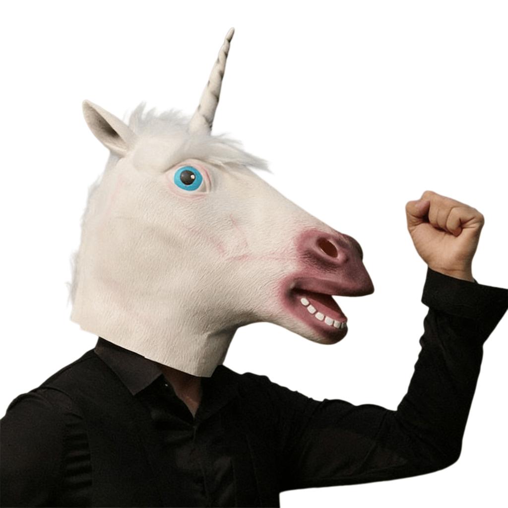Halloween Mask, Latex, Funny and Quirky Donkey Headgear COS Unicorn Horse Animal Party Mask