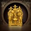 Large Bronze Five Gods of Wealth Figurine for Home or Office Worship