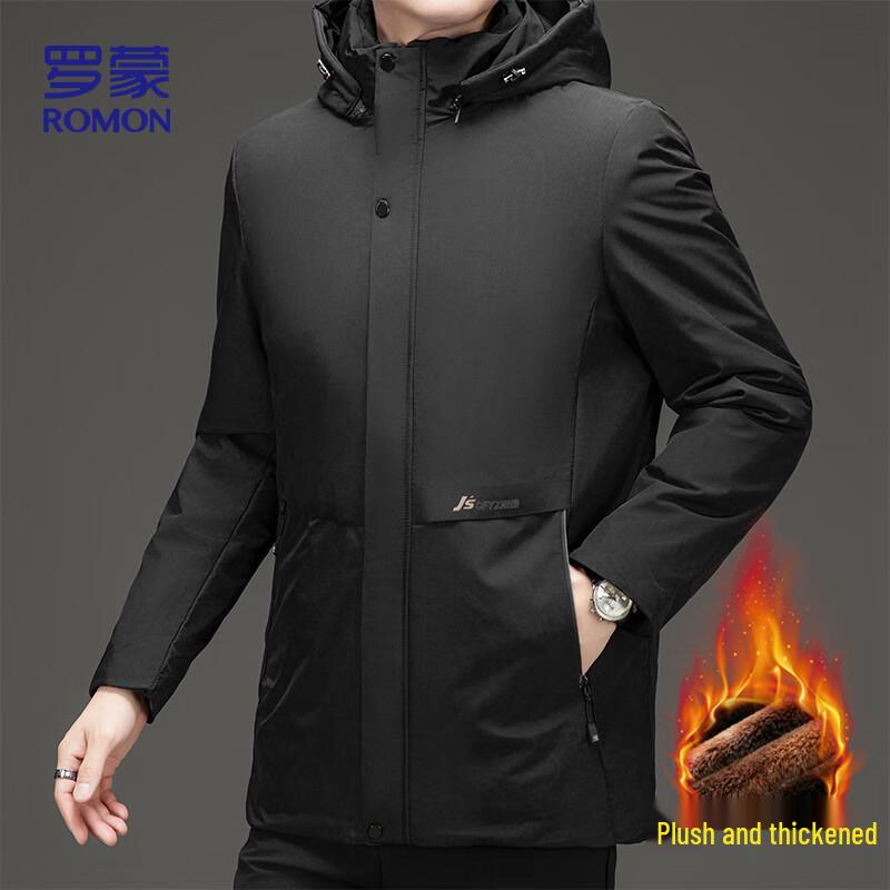 ROMON Men's MF75 Hooded Fleece Lined Padded Jacket