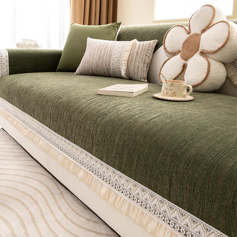 Light French Sofa Cushion, Universal Non-Slip Cover For All Seasons, New Light Luxury High-End Seat Cushion, Backrest Cover