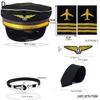 Flight Captain Outfits Captain Hat Uniform Epaulettes Neck Tie Halloween Stewardess Costume Flight Attendant Cosplay Set
