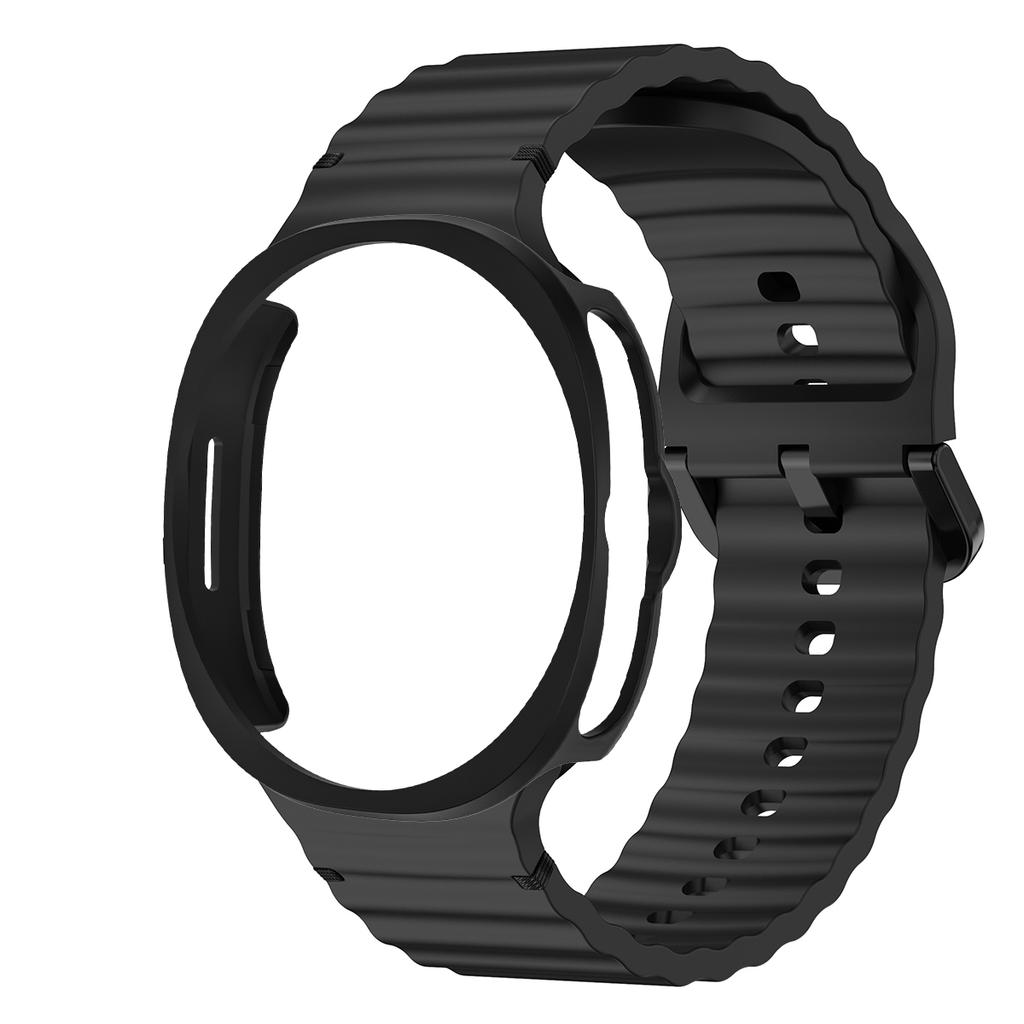Silicone Strap+PC Case for Samsung Galaxy Watch 8 classic Wave Band Screen Protector Bumper for Galaxy Watch 8 classic 46mm