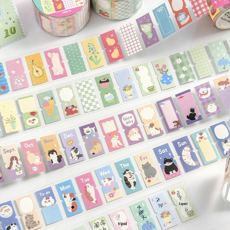 Die-Cut Tape Warm Light Small Imprint Cute Pet Journal Decorative Label Stickers