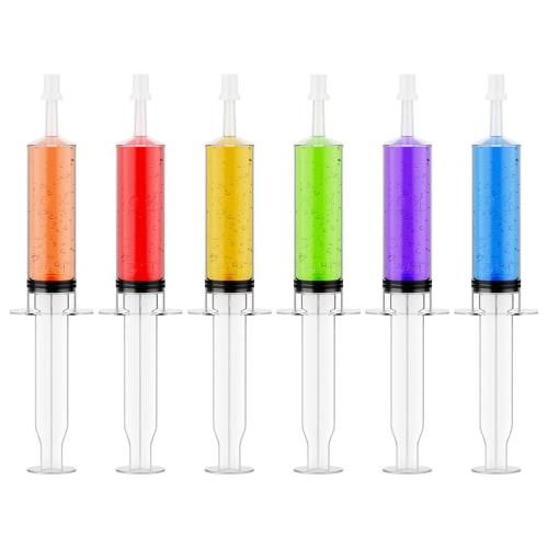 50-Pack 1.5 Oz Halloween Jelly Syringes, Medium Containers with Lids, Perfect for Plastic Shot Glasses or Jelly Cups, Great for Halloween, Thanksgivin