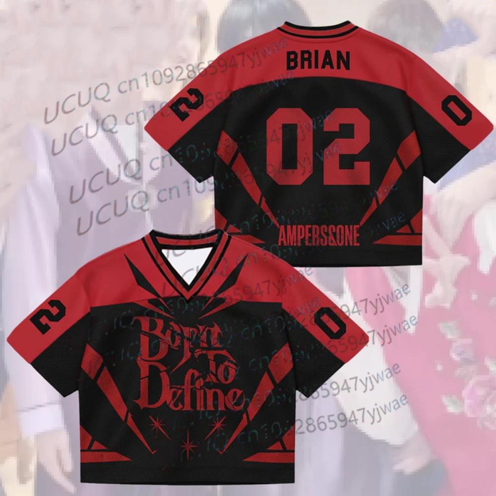 2026 Kpop Fans Ampers&One Born To Define Welttournee Trikot Geschenk für Liebhaber Übergröße Kurzarm Oberteile T-Shirt M black