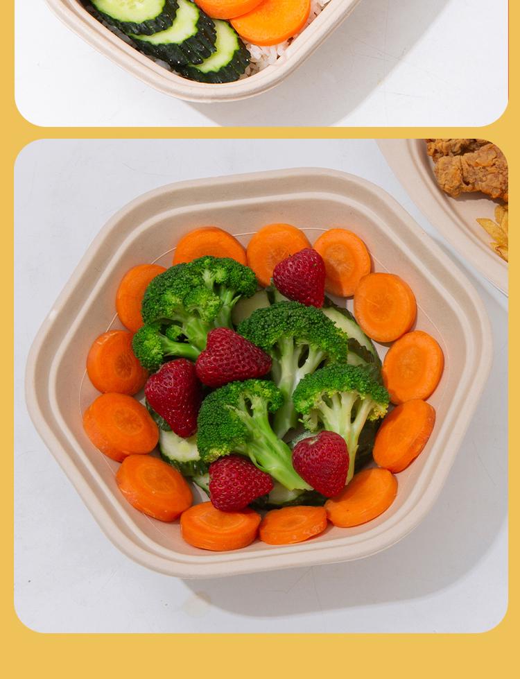 Eco-friendly Three-Compartment Disposable Bento Box – Microwaveable Paper Lunch Container for Salads and Light Meals