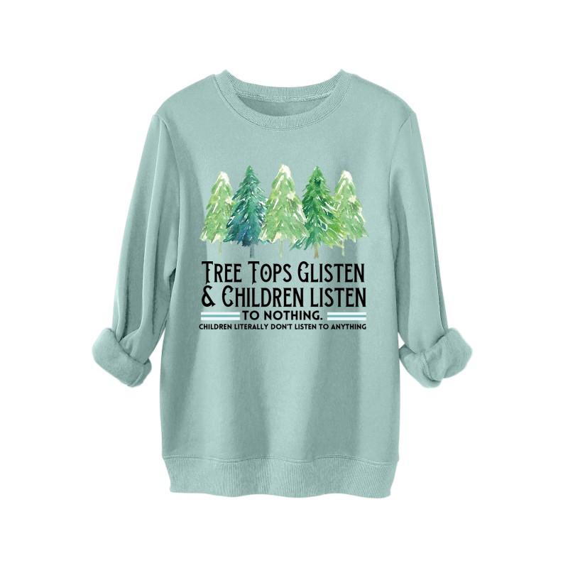 Tree Tops Glisten Kids Thick Sweatshirt Comfortable Fashion Printed Pullover