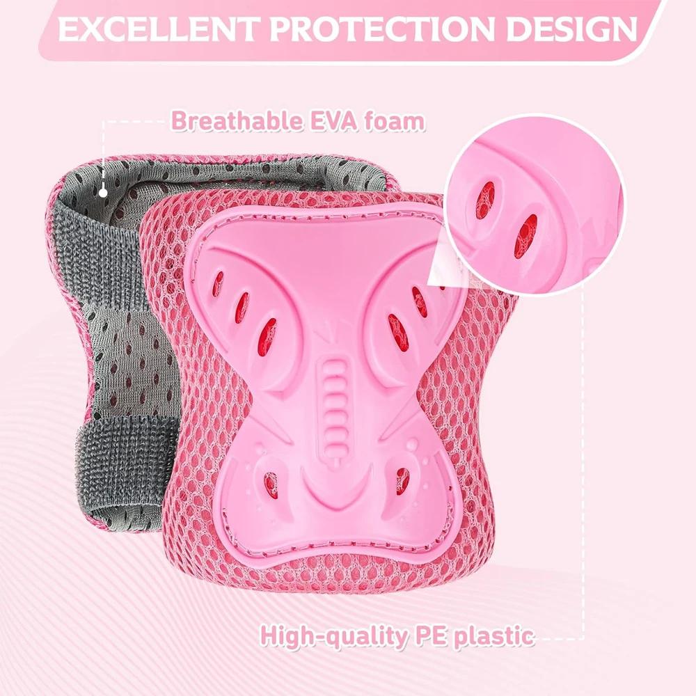 6Pcs Kids Knee Elbow Pads Protective Gear For 3-10 Years Roller Skates Cycling Bike Skateboard Scooter Sports
